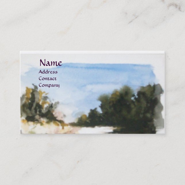 SUNNY COUNTRYSIDE IN TUSCANY monogram Business Card (Front)