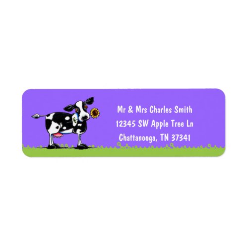 Sunny Cow White Type Label