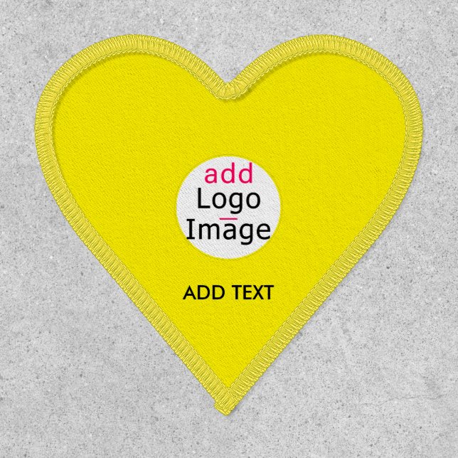 Sunny Custom Business Brand Big Yellow Heart Patch (Front)