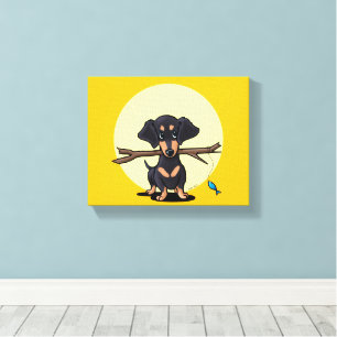 Sunny Dachshund Dog Canvas Print