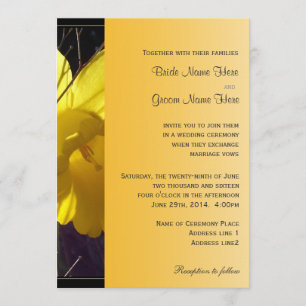 sunny daffodil flower wedding invitation