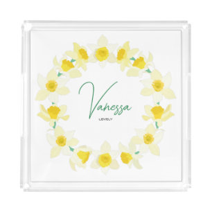 Sunny Daffodils. Acrylic Tray