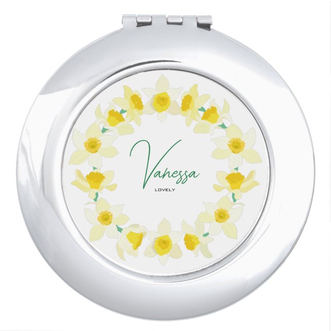 Sunny Daffodils.  Compact Mirror (Front)