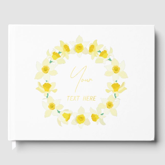 Sunny Daffodils.  Foil Guest Book (Front)