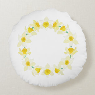 Sunny Daffodils. Round Pillow