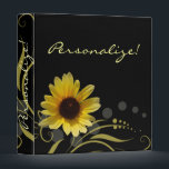 Sunny Daisy Binder<br><div class="desc">Create a custom binder for recipes, papers or photographs with this unique and vibrant design featuring a solitary yellow daisy adorned with delicate swirls. Customizable text allows you to alter fonts, change text colors or sizes as you wish. Personalize for yourself, or makes a great gift. Check out these photo...</div>