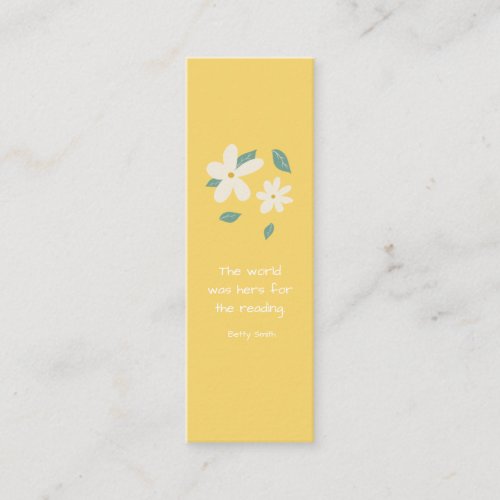 Sunny Daisy Customizable Mini Bookmark  Calling Card