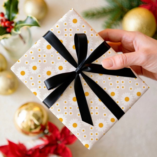 Sunny Daisy Floral Wrapping Paper (Creator Uploaded)