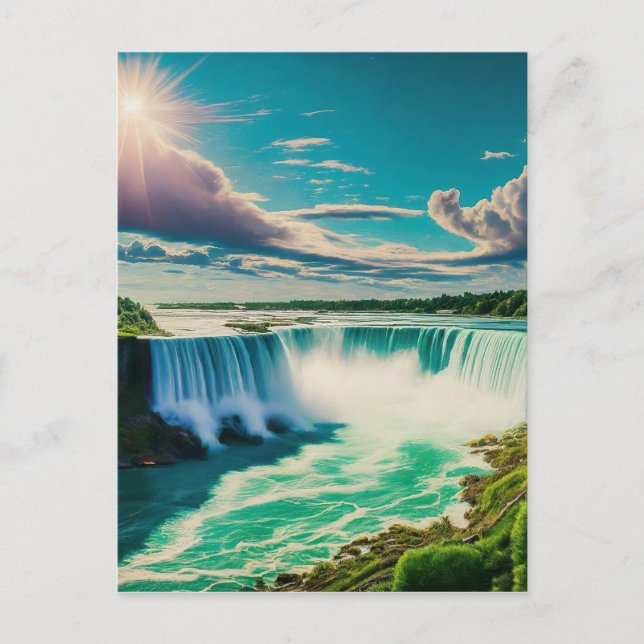 Sunny Day at Niagara Falls Postcard (Front)