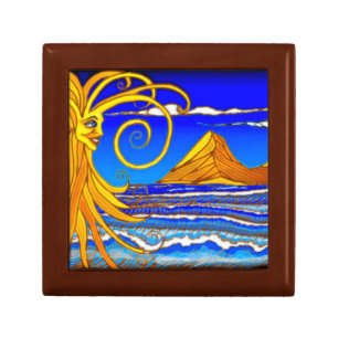 Sunny Day at the Beach Watercolor Painting Gift Box
