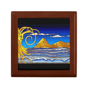 Sunny Day at the Beach Watercolor Painting Gift Box