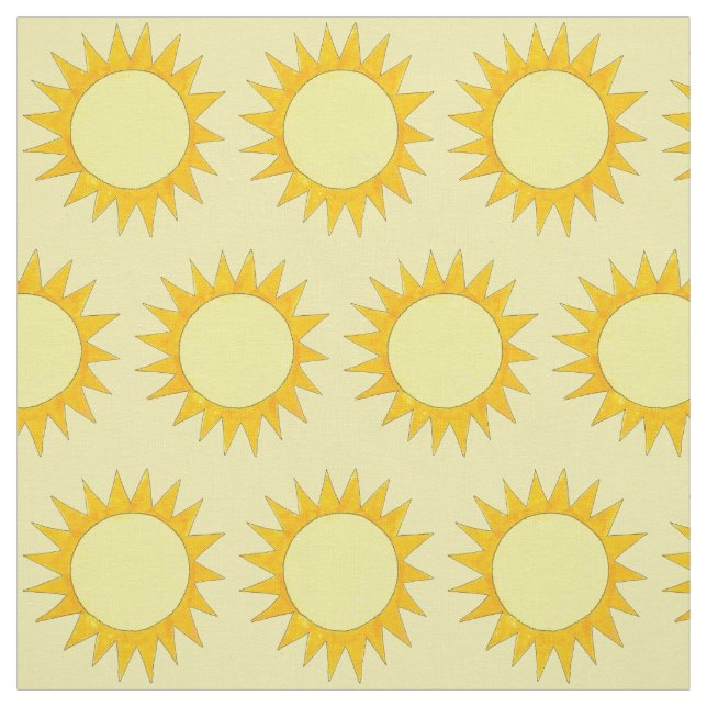 Sunny Day Beach Yellow Summer Sun Sunshine Fabric (Swatch)