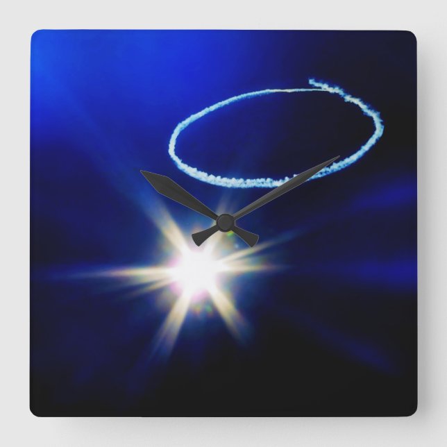 Sunny day Blue sky Oshkosh Airventure Square Wall Clock (Front)