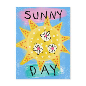 Sunny Day - Cute Happy Sun Postcard