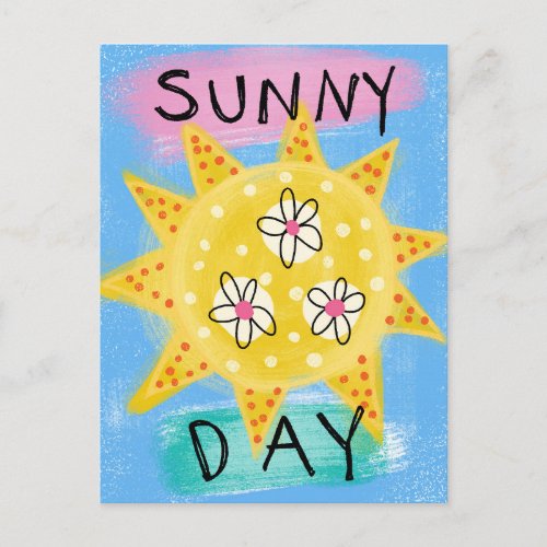 Sunny Day - Cute Happy Sun Postcard