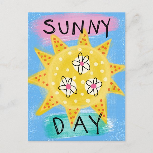 Sunny Day - Cute Happy Sun Postcard (Front)