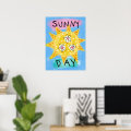 Sunny Day - Cute Happy Sun Poster Wall Art | Zazzle