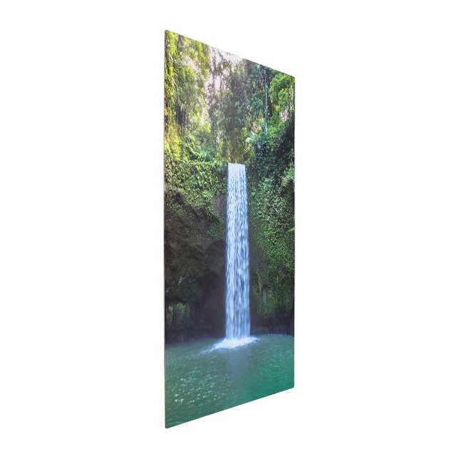 Sunny Day Gentle Cascading Fall Turquoise Pool Metal Print (3/4)