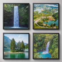 Sunny Day Gentle Cascading Fall Turquoise Pool