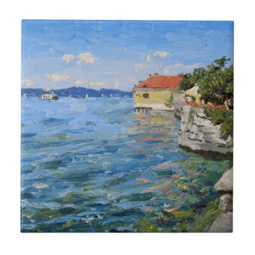 Sunny Day on Lake Constance Southern Germany Ceramic Tile