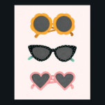 Sunny Day Poster<br><div class="desc">This design features hand-illustrated fun sunglasses.</div>