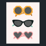 Sunny Day Poster<br><div class="desc">This design features hand-illustrated fun sunglasses.</div>