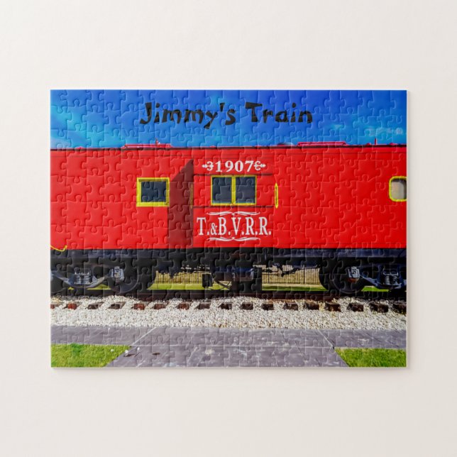Sunny Day Red Caboose Brain Game Gift Jigsaw Puzzle (Horizontal)