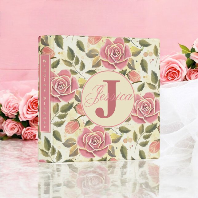Sunny Day Roses wedding planner  3 Ring Binder (Rose patterned wedding planner)
