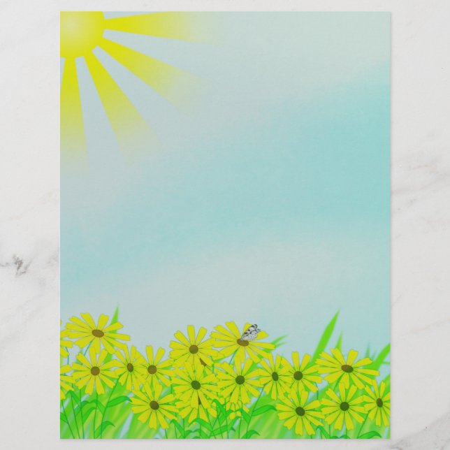 Sunny Day Scrapbook Pages Stationary (Front)