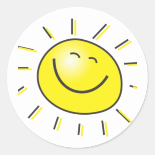 Sunny day smiling sun Day to smile Classic Round Sticker