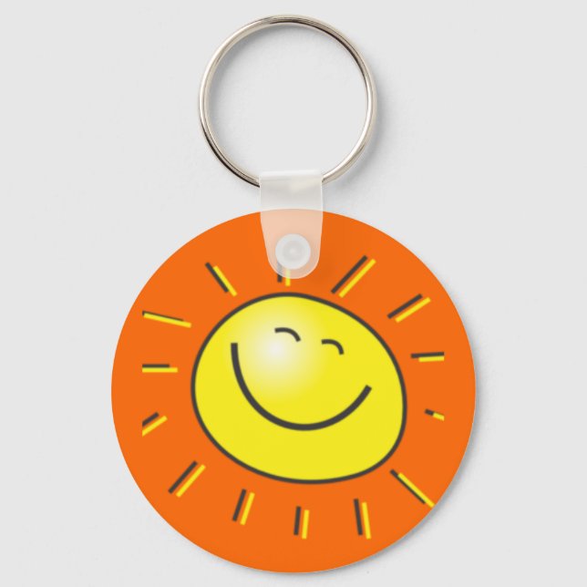 Sunny day, smiling sun, Day to smile! Keychain (Front)