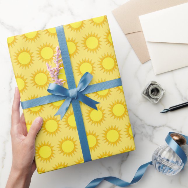 Sunny Day Summer Yellow Sun Sunshine Print Wrapping Paper (Gifting)