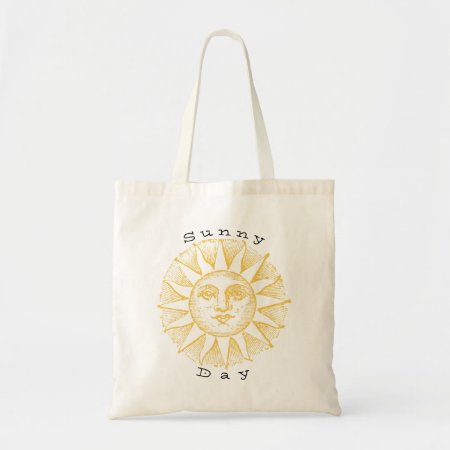 Sunny Day Sun With Face Tote Bag