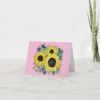 "Sunny Day" Thank-you Card Pink