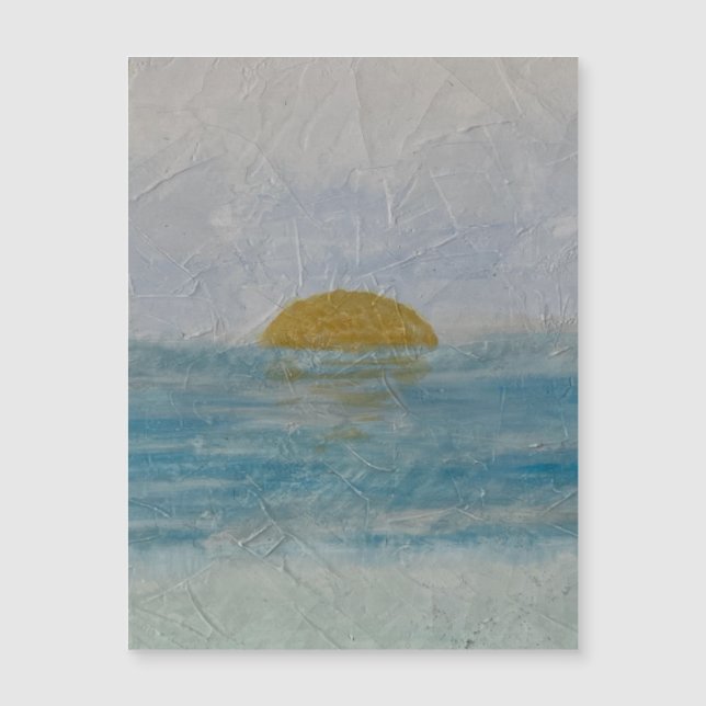 Sunny Day Watercolor Beach Magnetic Card (Front)