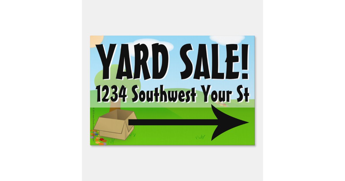Sunny Day Yard Sale Customizable Sign | Zazzle