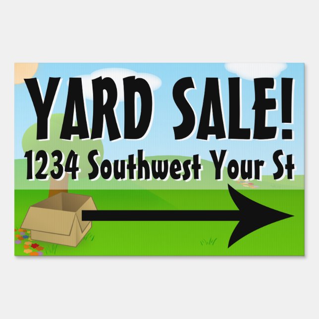 Sunny Day Yard Sale Customizable Sign (Front)