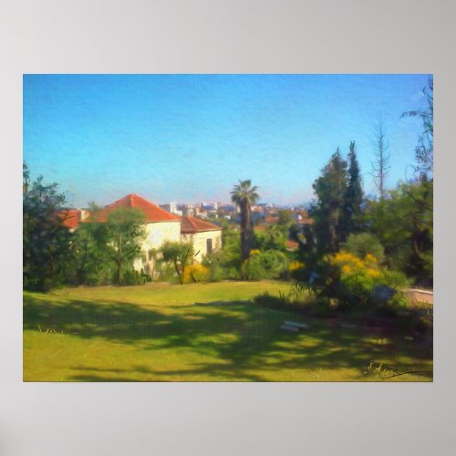 Sunny Day Yemin Moshe View JerIsalem Israel Oil Poster