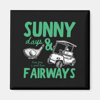 Sunny Days And Fairways Illustration Magnet