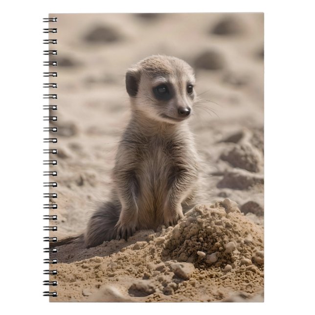 "Sunny Days: Baby Meerkat's Beach Adventure" Notebook (Front)
