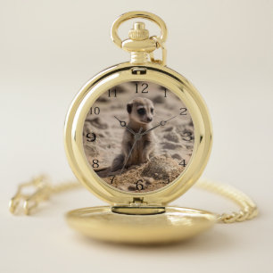 "Sunny Days: Baby Meerkat's Beach Adventure" Pocket Watch