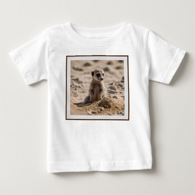 "Sunny Days: Baby Meerkat's Beach Adventure" T-Shirt (Front)