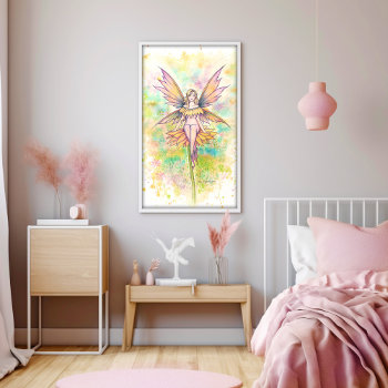 Sunny Days Fairy Watercolor Painting  Poster by robmolily at Zazzle