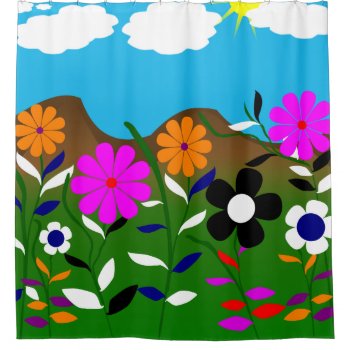 Sunny Days Kids Shower Curtain by StormythoughtsGifts at Zazzle