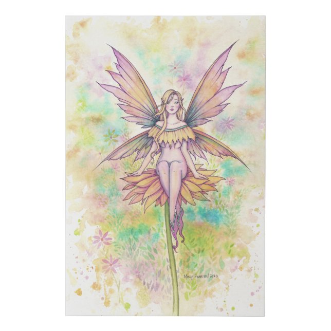Sunny Days Molly Harrison Fairy Artwork Faux Canvas Print (Front)