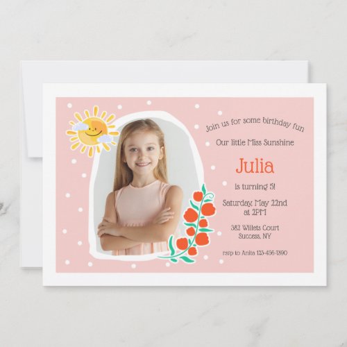 Sunny Days Photo Birthday Party Invitation