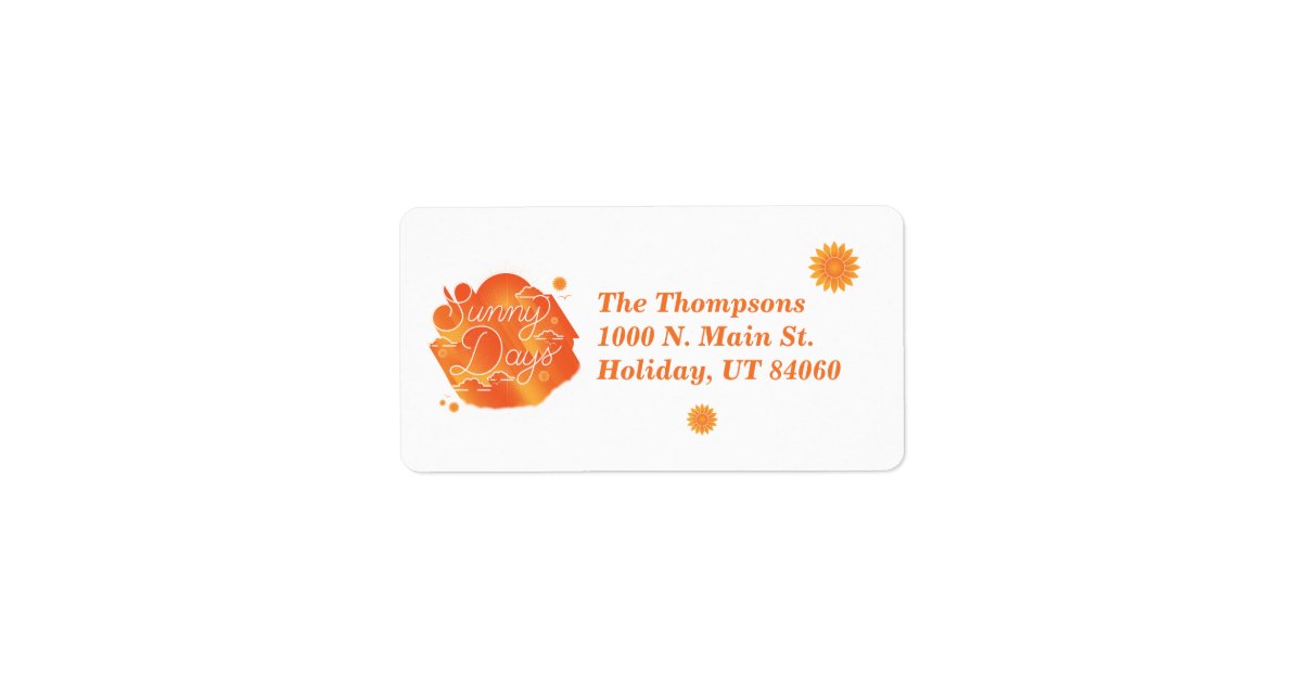 Sunny Days / Return Address Labels | Zazzle.com