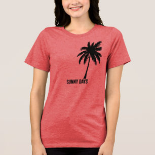 Sunny Days T-Shirt - Minimalist Palm Tree Silhouet Tri-Blend Shirt