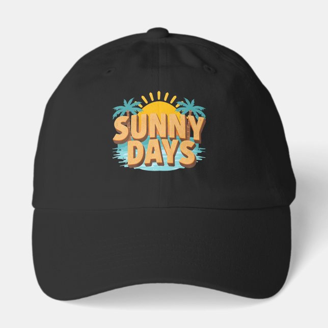 Sunny Days Tropical Beach Summer Vacation Hat (Front)