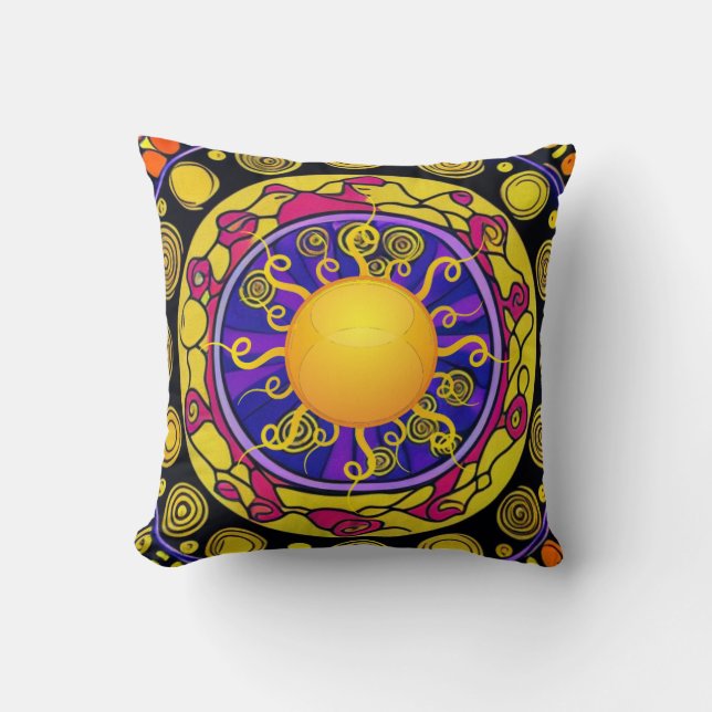 Sunny Daze Throw Pillow (Front)